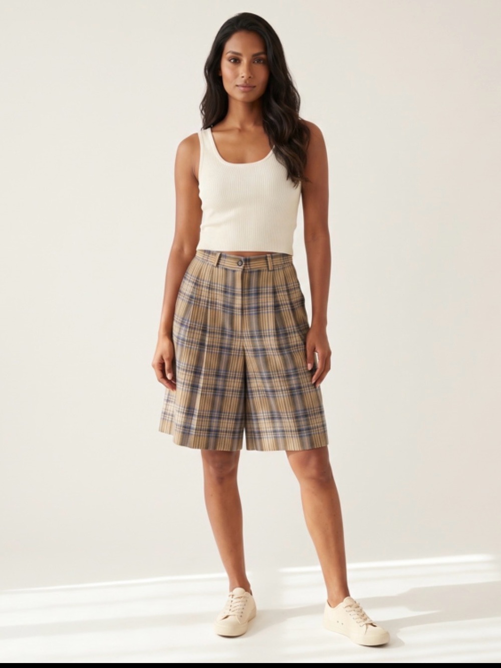 ✨ VINTAGE GEM: Authentic Talbots Plaid Pleated High-Waist Shorts ✨